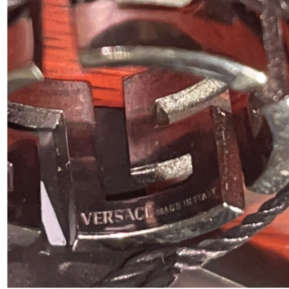 Versace Greca Ring - Black/Silver - Size 4.75 - Unisex - NEW - Picture 8 of 12